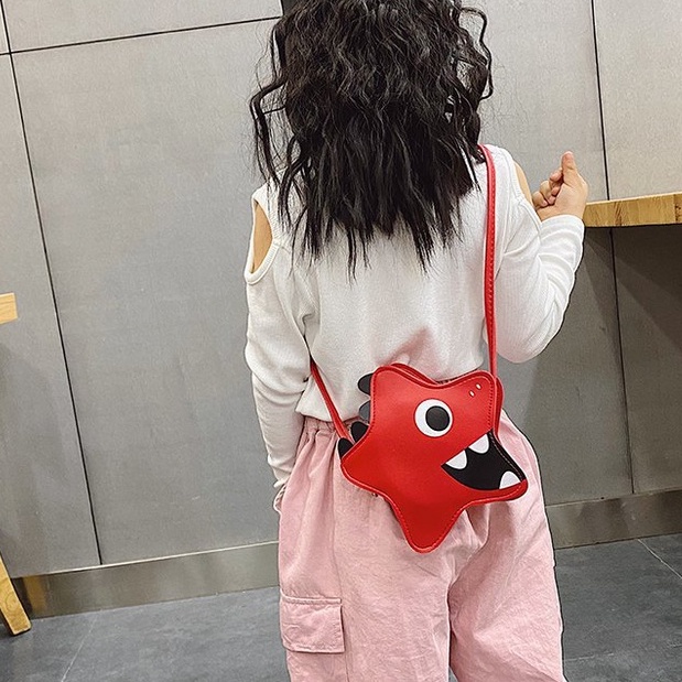 Túi đeo chéo LAKUDO hình NGÔI SAO da PU dễ thương ngộ nghĩnh thời trang cho bé gái TX09