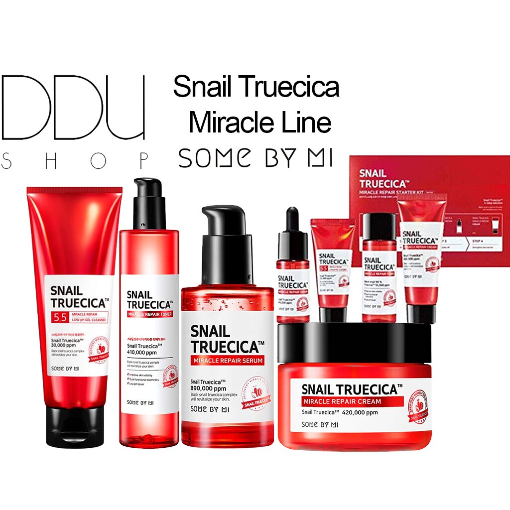 (Hàng thật) Somebymi / Snail Truecica Miracle Line / Mỹ phẩm dưỡng da, Nước lót da, Tinh chất, Sữa rửa mặt, Kem giữ ẩm, Sữa tắm, Mặt nạ