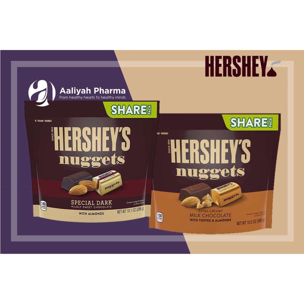 Socola sữa hạnh nhân Hershey’s Nuggets Milk Chocolate With Almonds 286gr của Mỹ