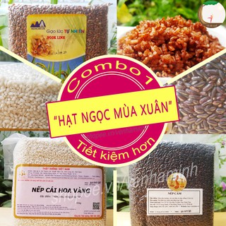 [COMBO TIẾT KIỆM] HẠT NGỌC MÙA XUÂN : gạo lứt đỏ, gạo lứt trắng, nếp cái hoa vàng, nếp cẩm, nếp quýt, hạt kê