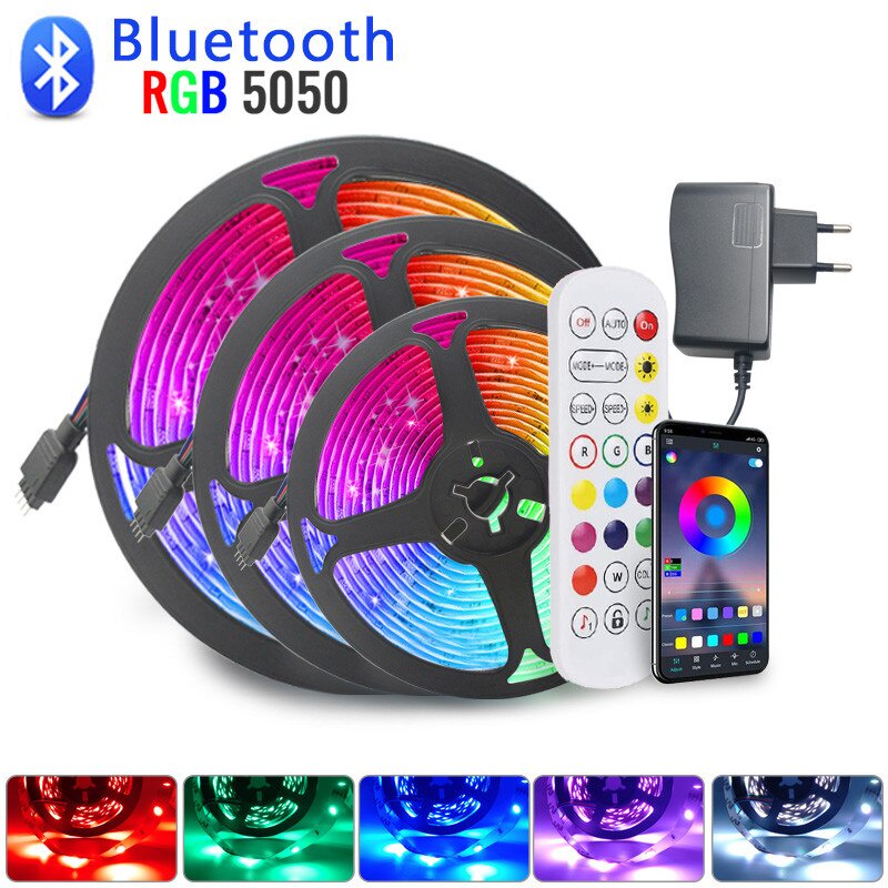 Đèn led tiktok đổi màu đèn led cảm ứng nhạc trang trí phòng ngủ sử dụng app và điều khiển RGB 5050-2835