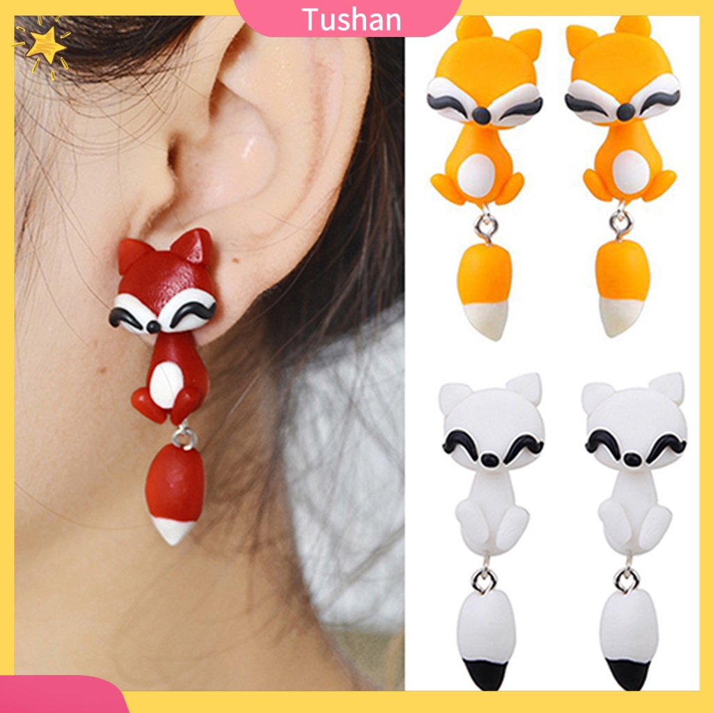Bông Tai Handmade Hình Động Vật Hoạt Hình Bằng Đất Sét Polymer