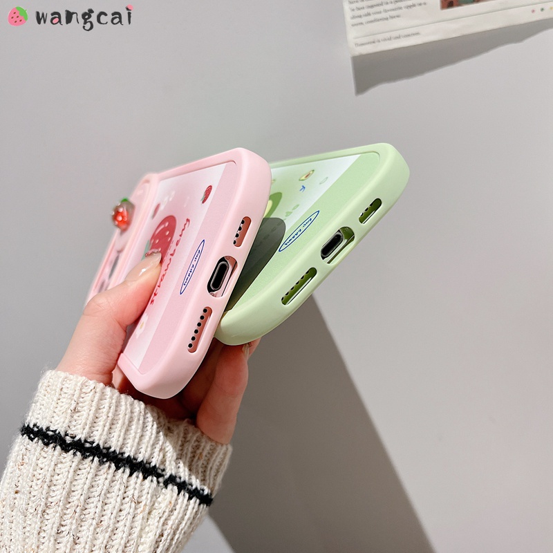 Ốp Điện Thoại Dẻo Họa Tiết Trái Cây/ Dâu Tây/ Bơ Đơn Giản Dễ Thương Chống Sốc Cho iPhone 13 12 11 Pro Max XS Max XR X