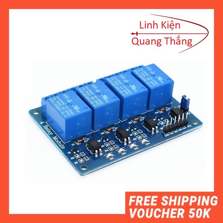 Module Relay 5v 4 kênh Với Opto Cách Ly (5VDC)- Linhkiendientubk