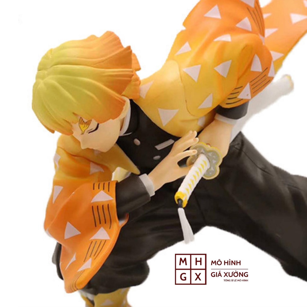 Mô hình Kimetsu No Yaiba figure Demon Slayer Agatsuma Zenitsu cao 15 cm trạng thái chiến đấu- figure thanh gươm diệt quỷ