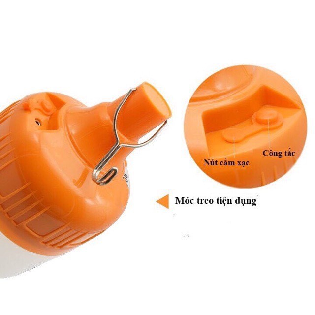 Bóng Đèn Tích Điện kèm dây sạc 60-100-150w Siêu Sáng Tiện Lợi Gọn Nhẹ Hàng Cao Cấp Nhập Khẩu Châu Âu