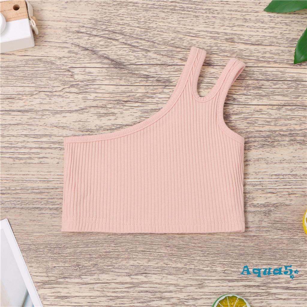 Áo croptop không tay màu sắc đơn giản cho bé từ 2-7 tuổi