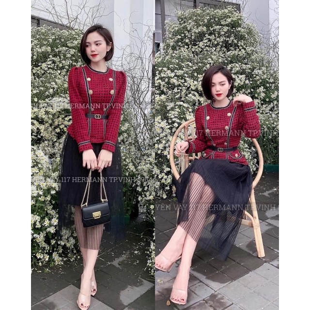 Sét dạ thiết kế cao cấp sang chảnh 3 món kèm ảnh thật 3 màu _Tiệm của Ả | BigBuy360 - bigbuy360.vn