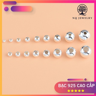 Charm bi bạc hạt tròn trơn - hạt cườm bạc 2.5mm, 3mm