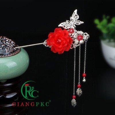 Trâm cài tóc cổ trang Hoa bướm hợp kim Giangpkc 9-2022  Phụ kiện cưới Giang