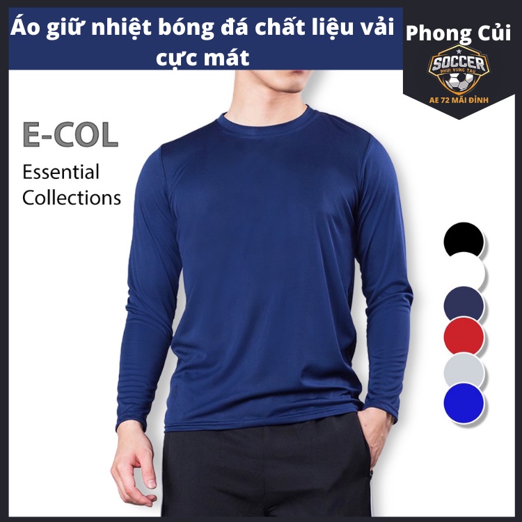 Áo thun tay dài trơn E-COL giữ nhiệt thể thao Nam (45-90kg) Phom đẹp chất vải dày dặn