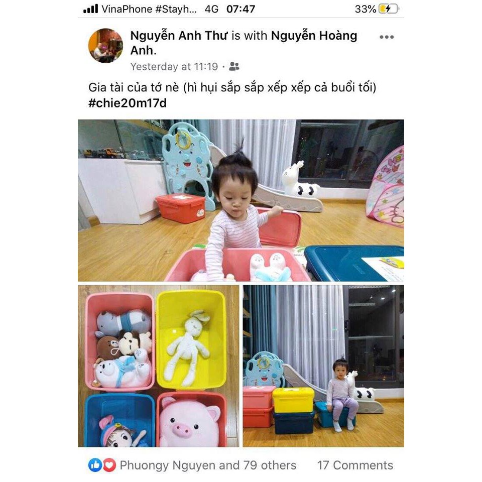 Thùng nhựa Đựng Đồ Chơi Cho Bé Notoro inochi Cao Cấp Đựng Đồ Chơi An Toàn loại 18L loại lớn