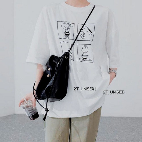 Áo phông SNOPY cotton tay lỡ, form rộng P7, áo thun 2T Unisex | BigBuy360 - bigbuy360.vn
