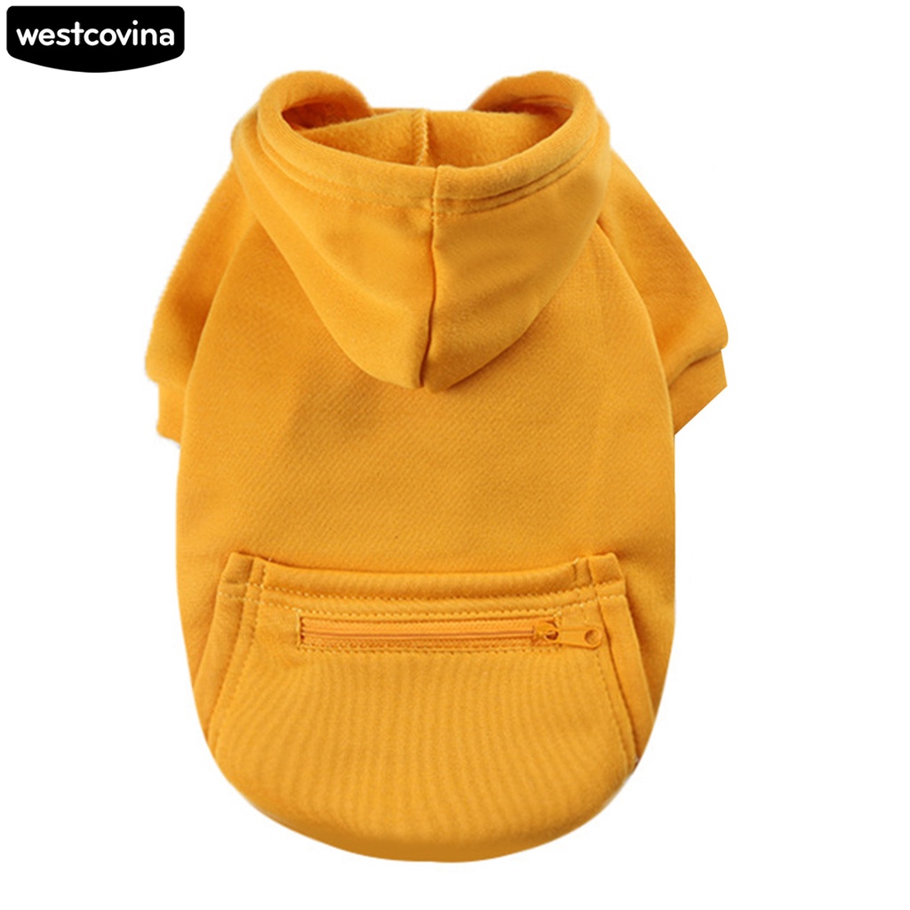 Áo Khoác Hoodie Có Túi Khóa Kéo Dễ Thương Cho Chó Cưng