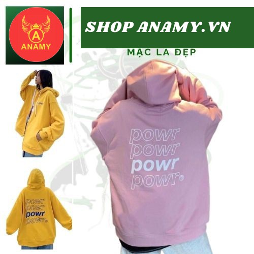 Áo Khoác Hoodie Nỉ Cho nam Cho nữ và Cặp Đôi Có 6 Màu,Form rộng Unisex POWER có dây kéo Ulzzang