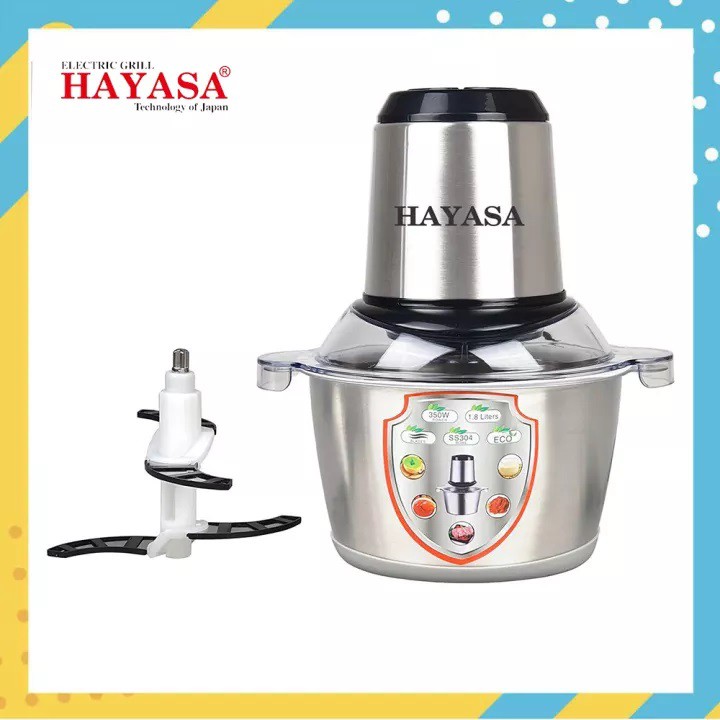 Máy Xay Thịt, Xay Thực Phẩm Đa Năng HAYASA HA-386 650W Cối Inox 1.3 lít