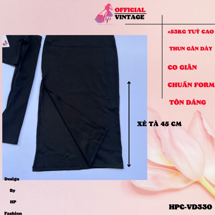 Set áo trễ vai croptop tay dài kèm chân váy xẻ tà đùi màu đen thun xịn kiểu hàn quốc tôn dáng VD330