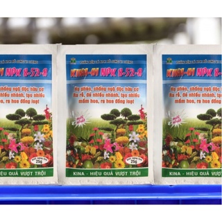 Phân bón SIÊU LÂN - KINA 01 bổ sung vi lượng NPK 8-52-8 KÍCH RỄ - ĐẺ NHÁNH - TẠO NHIỀU HOA 25gram