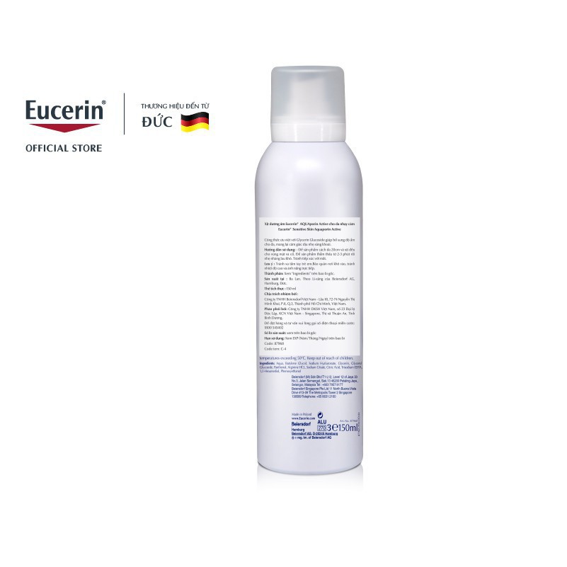 ✅【CHÍNH HÃNG】 Xịt khoáng dưỡng ẩm Eucerin Aqua Porin Active Mist Spray 150ml - 87968