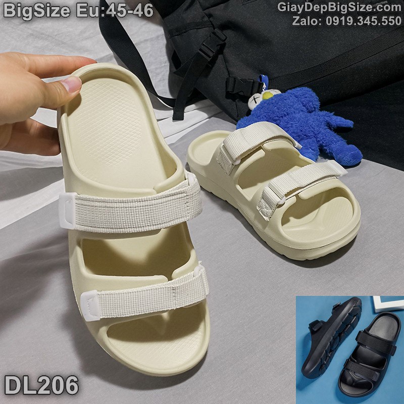 Dép lê đúc nguyên khối, dép quai dán cỡ lớn Eu:45-46 cho nam cao to chân ú bè. Big size slippers for wide feet - DL206