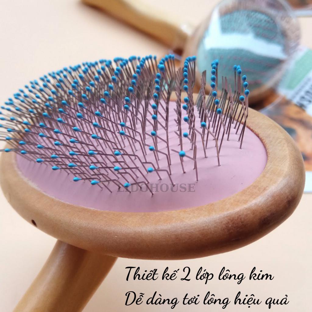 Lược chải lông thú cưng cán gỗ Pet Brush –  – Lido House Shop & Hotel