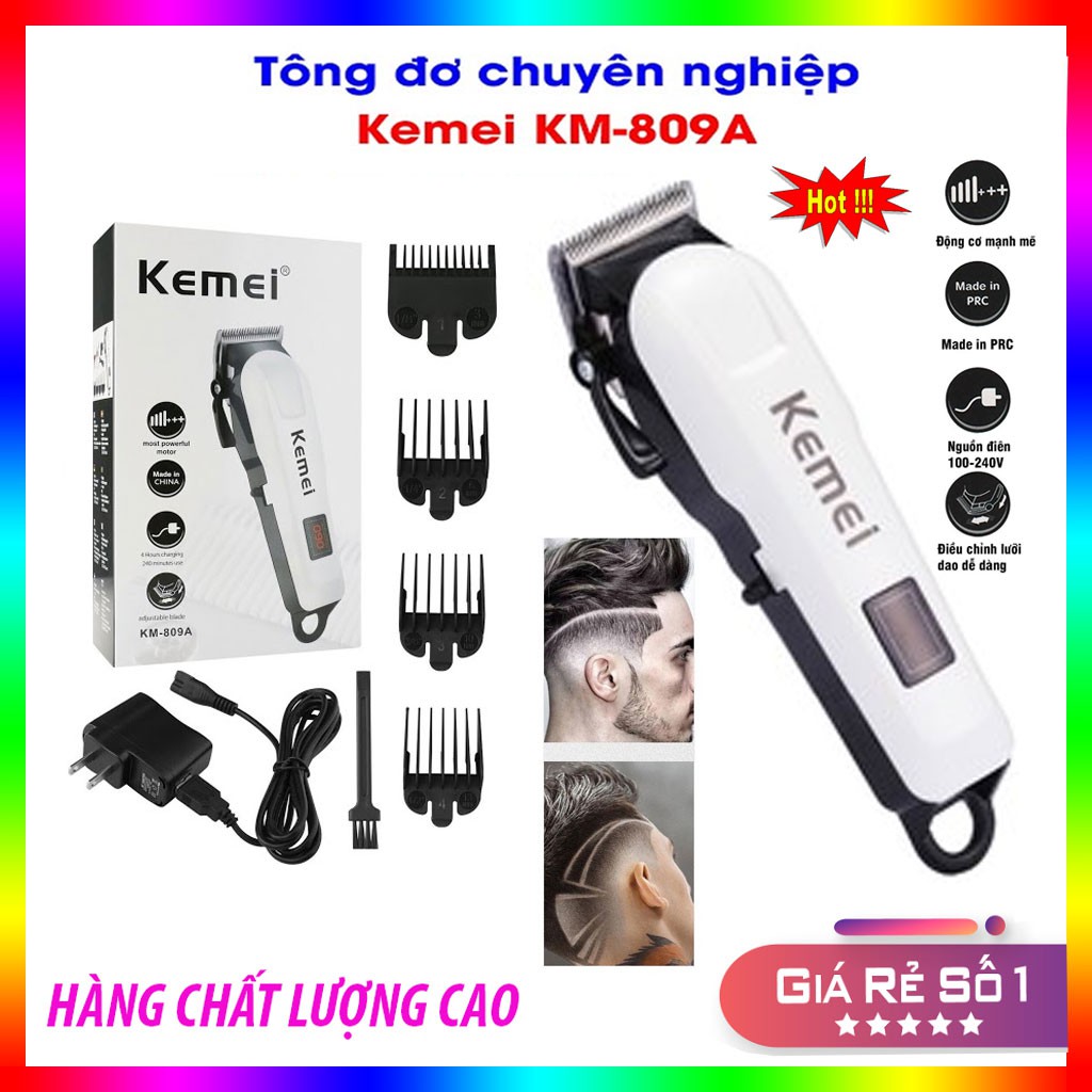 Tông đơ cắt tóc kemei 809a, không dây cao cấp, dễ dàng tiện dụng, an toàn chất lượng…