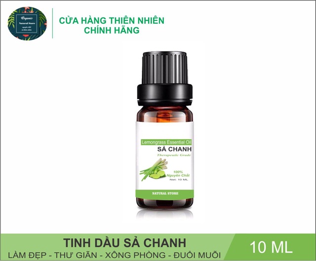 [ 10ML ] Tinh Dầu Sả Chanh 100% Nguyên Chất Organic ( Lemongrass Essential Oil )