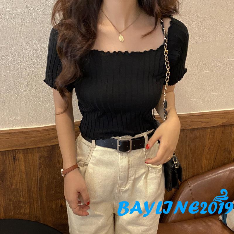 Áo Lửng Tay Ngắn Thời Trang Quyến Rũ Cho Nữ