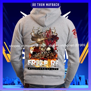 [Bán Chạy] Áo Free Fire - Áo FF - Áo Khoác Free Fire Quỷ Kiếm Màu Ghi Xám