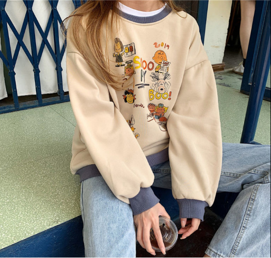 Áo Nỉ Nữ Dài Tay Có Mũ Thời Trang Hàn