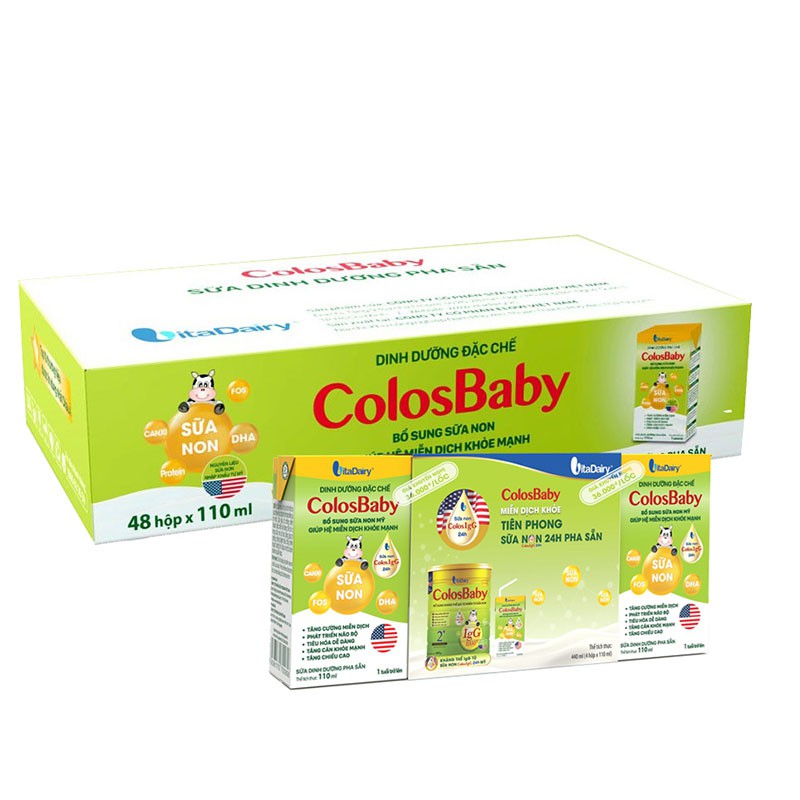 Sữa Bột Pha Sẵn ColosBaby 100ml va 180ml ( 1 lốc x 4 Hộp ) [ date luôn mới ]