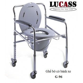 Ghế bô vệ sinh có bánh xe Lucass GK96