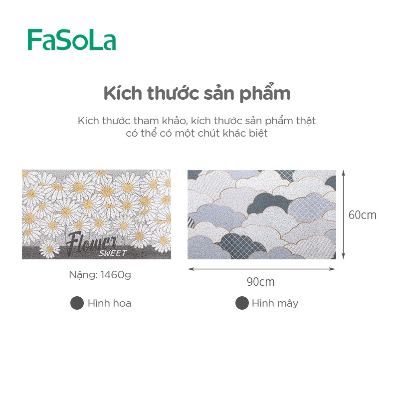 Tấm lót sàn hoa văn (hình hoa cúc/hình vân mây) khổ 60x90cm FASOLA FSLDZ-462