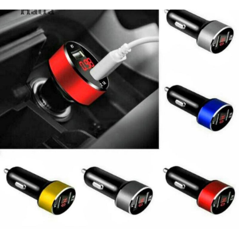 Tẩu sạc điện thoại kèm báo von ắc quy gắn trên ô tô