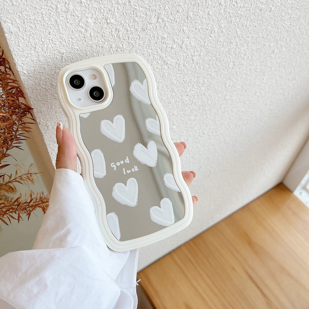 Ốp Điện Thoại tpu Mềm Tráng Gương Họa Tiết Trái Tim Cho iphone 13 pro max ins12 pro max 11 pro max xsmax