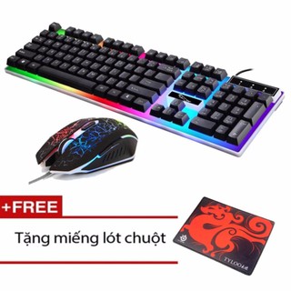 Combo bàn phím led giả cơ g21 và chuột chơi game r8 1603 + tặng kèm lót chuột