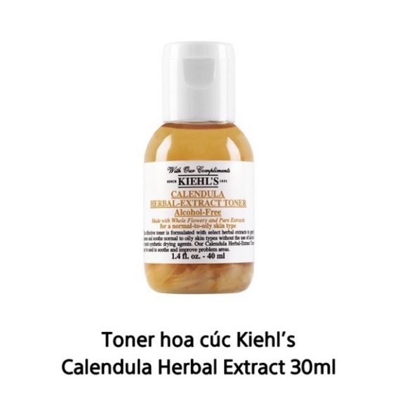 Toner Hoa Cúc Kiehl’s Calendula Herbal - Extract Toner Alcohol-free 40ml| Nước hoa hồng Kiehls