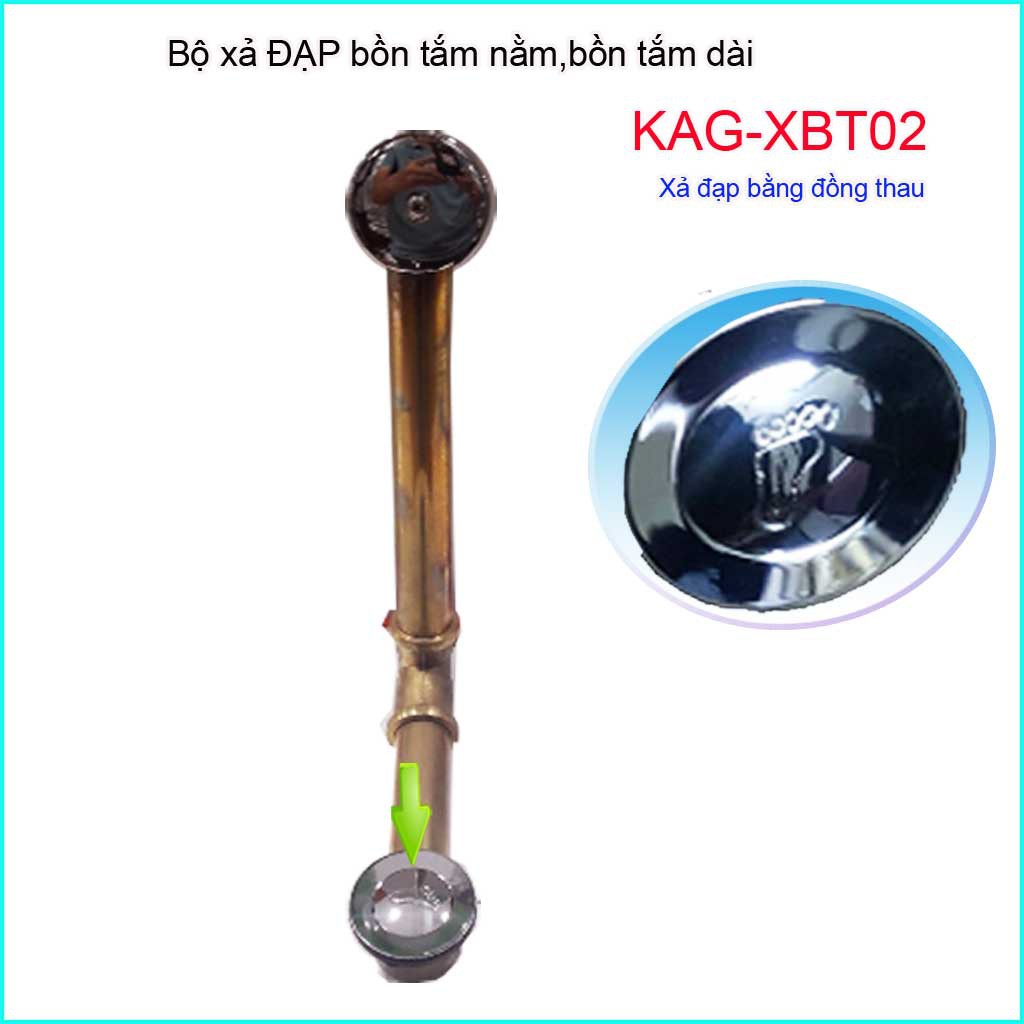 Xả đạp bồn tắm bằng đồng thau KAG-XBT02, Bộ xả dùng cho bồn tắm nằm , xả đạp chân bồn tắm siêu bền sử dụng tốt