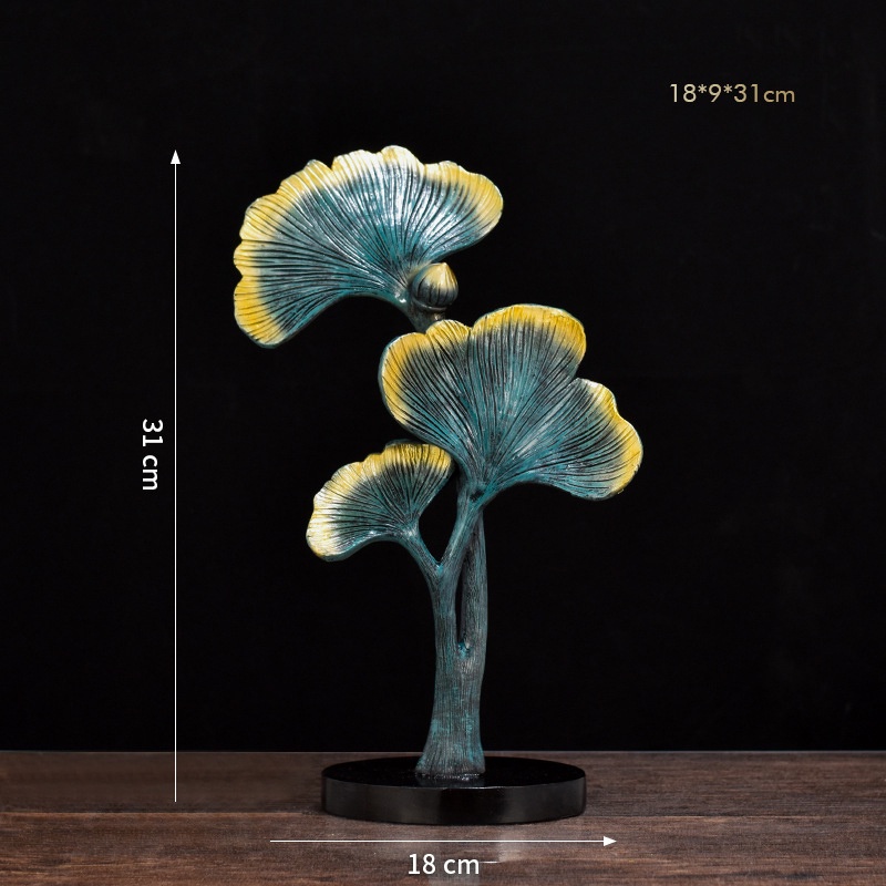 Tượng mô hình cây mạ vàng để bàn decor phòng khách nhà cửa phong cách bắc âu