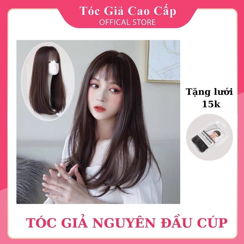 Tóc giả cả đầu thẳng lửng ❇️freeship ❇️tặng kèm lưới trùm tóc ❇️