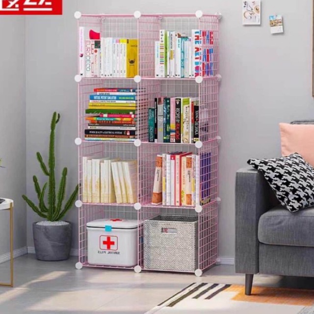 [TẶNG 1 MÓC CÀI 20K ] KỆ GIÁ LƯỚI 8 Ô. DÙNG TRANG TRÍ, GIÁ SÁCH, DECOR, ĐỂ GẤU BÔNG. MỖI Ô CHỨA TỚI 15KG.