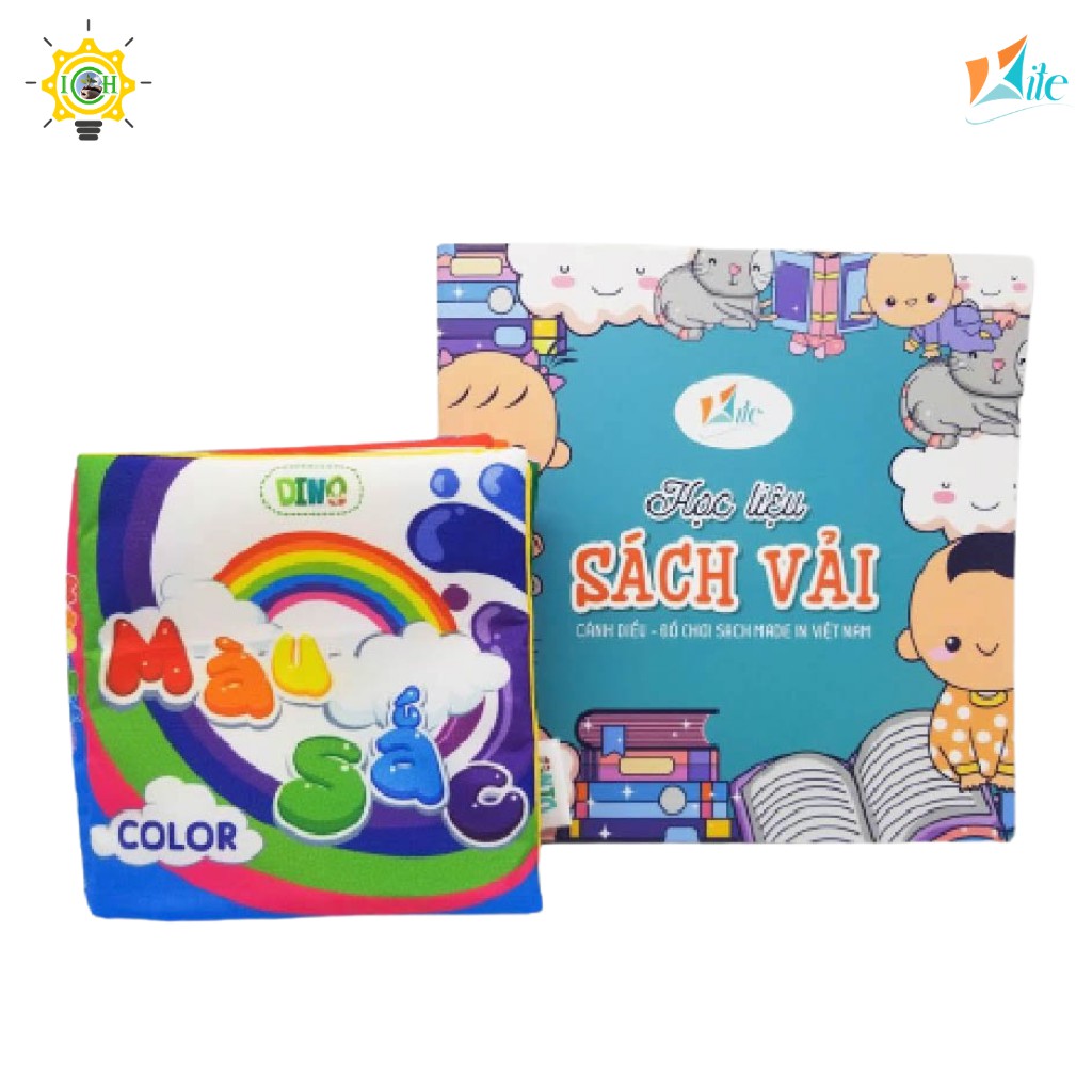 Sách vải song ngữ màu sắc KITE 2325A106 giúp bé nhận biết các màu sắc cơ bản, tặng kèm học liệu