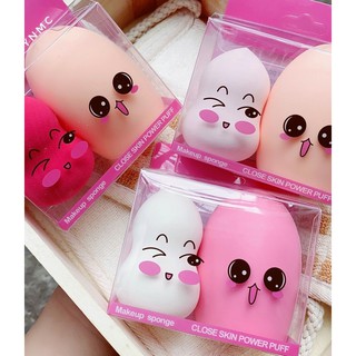Bông Phấn Hồ Lô Kèm pad silicon rửa cọ Close Skin Power Puff