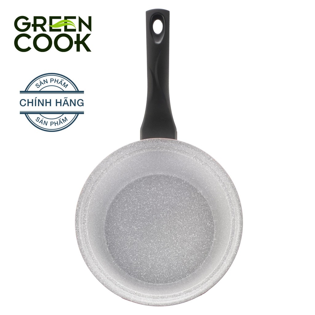 Nồi đúc ceramic vân đá đáy từ chống dính 18cm Green Cook GCS02-18IH - quánh