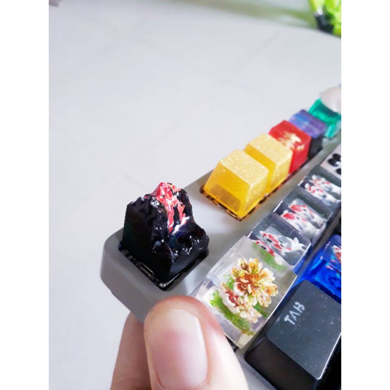 Keycap mô hình núi lửa trang trí bàn phím cơ cherry, OEM, SA.