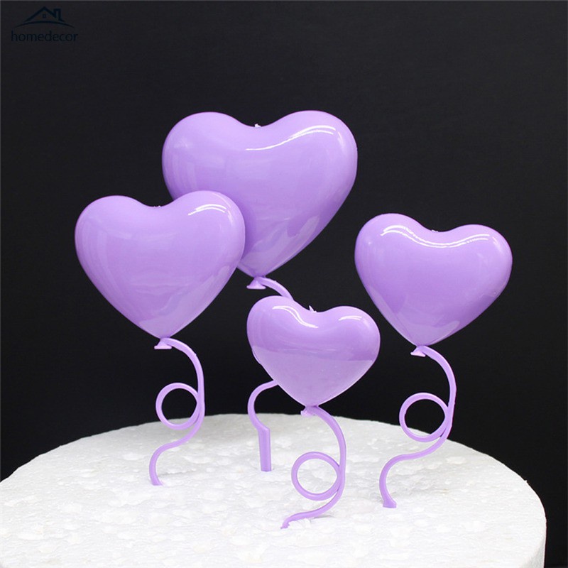 Set 5 Que Cắm Trang Trí Bánh Hình Trái Tim Xinh Xắn