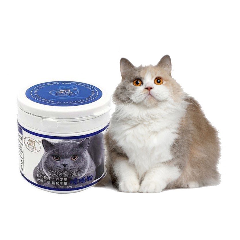 Bột Tăng Nọng Cho Mèo Strong Gills 200g - Tạo Phom Mặt Và Bổ Sung Dinh Dưỡng Cho Mèo - PKCMK35