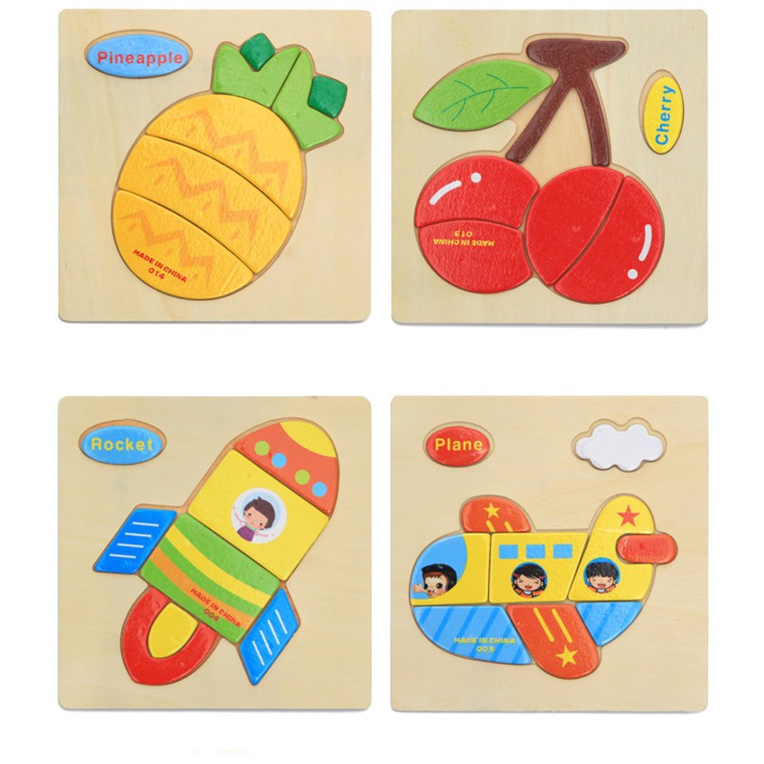 Combo 10 Tranh Ghép Gỗ 9 Miếng Và Tranh Ghép Gỗ 3d Giúp Bé Phát Triển Tư Duy Và Trí Não