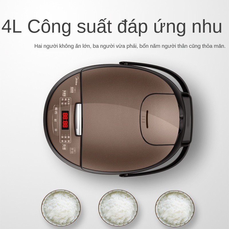 Nồi cơm điện gia dụng Midea 4L mini nhỏ 1-2 người 3 thông minh đa chức năng chính thức hàng đầu