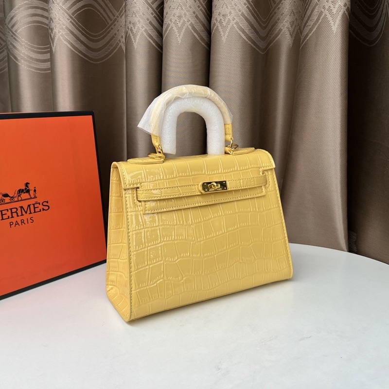 Túi nữ quai xách đeo chéo dáng đứng da vân bóng 8 màu